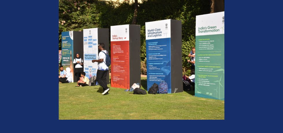 Posters on display during Viksit Bharat Run